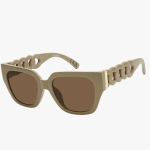 Steve Madden ‘Andea’ Beige Chain Detail Sunglasses